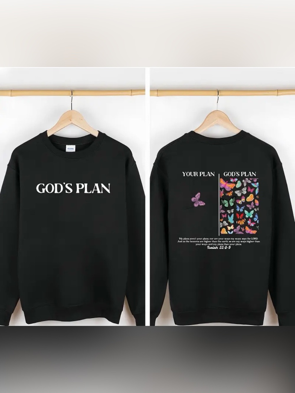 Your Plan And God's Plan Christian Sweatshirt Size M Black Unisex